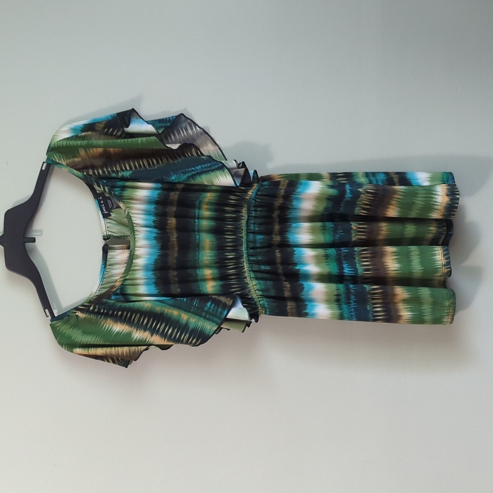 Green Patterned Mini Dress - Size: Small - joei & i